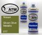 Preview: Nissan, Silvan Olive Metallic, 017: 400ml Sprühdose + 400ml Klarlack - Set, von ATW Autoteile West.